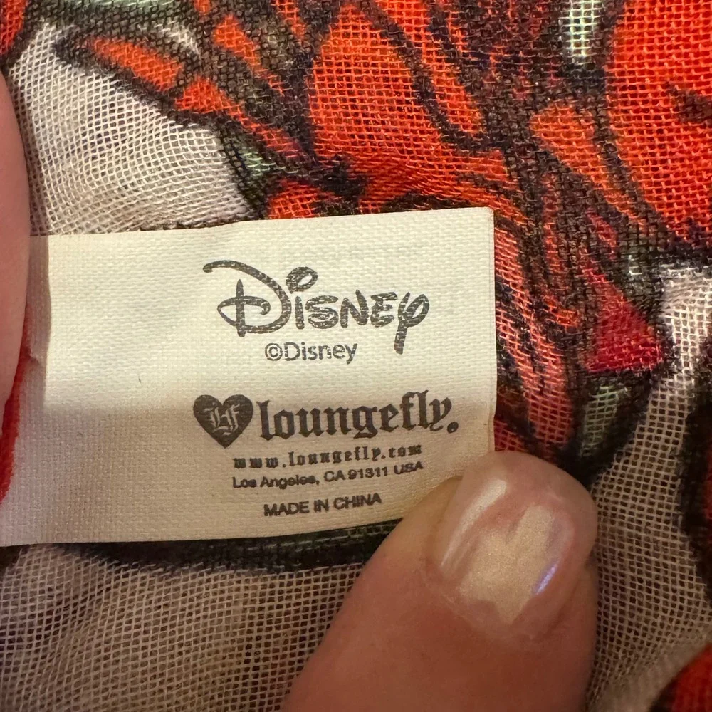 Disney Loungefly The Little Mermaid Ariel Flounder Infinity Scarf Sheer Red Blue